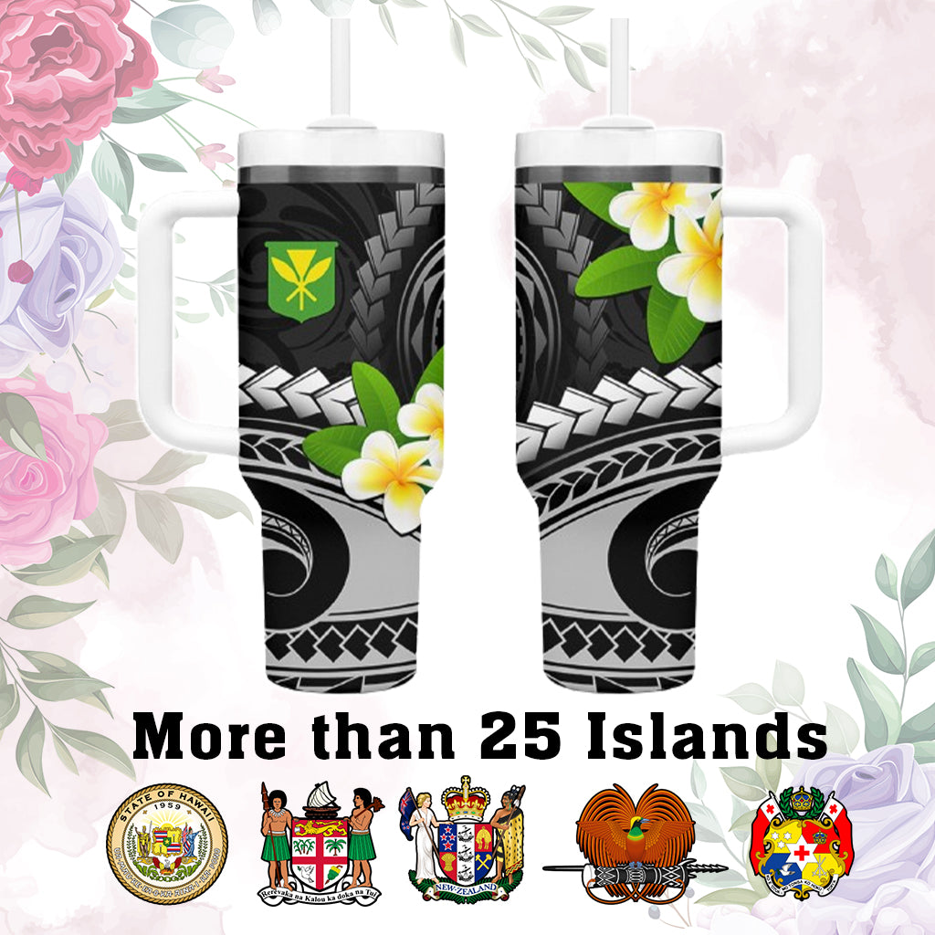 Custom AAPI Heritage Month Tumbler With Handle Polynesian Tribal Tattoo