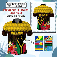 Custom Vanuatu Provinces Day Polo Shirt Polynesian Tribal Pattern Mix Flag