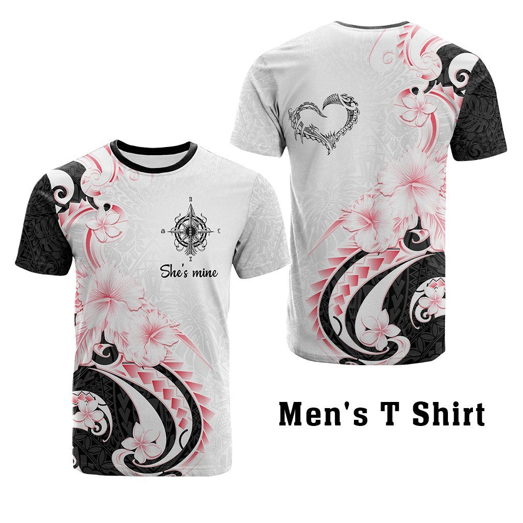 Custom Polynesian Couple National Spouses Day T shirt Compass Hibiscus Flowers CTM05 - Polynesian Pride