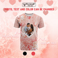 Custom Photo New Zealand Valentine T Shirt Maori Hongi With Piwakawaka