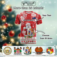 Custom Polynesian Countries Christmas T Shirt Santa Coat Of Arms - Polynesian Pride