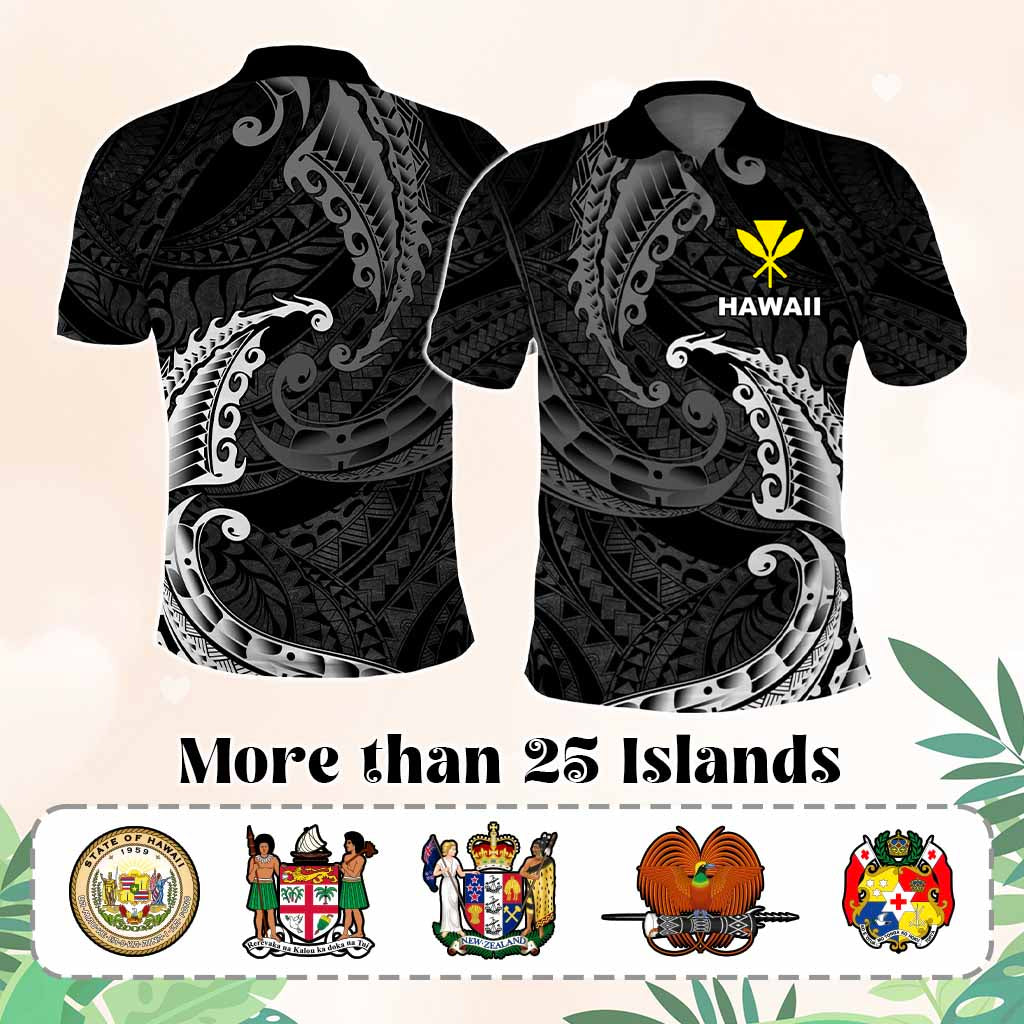Custom AAPI Heritage Month Polo Shirt Polynesian Tribal Wave CTM05