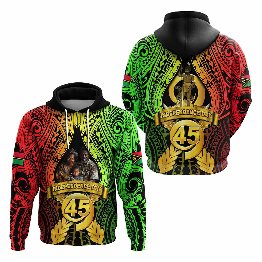 Custom Photo Vanuatu Independence Day Hoodie 45th Anniversary