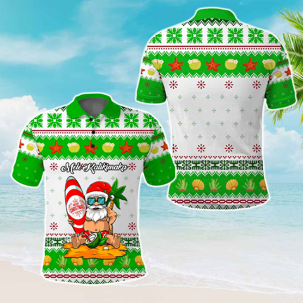 Custom Christmas Hawaii Symbols Polo Shirt Polynesian Tribal Pattern CTM05