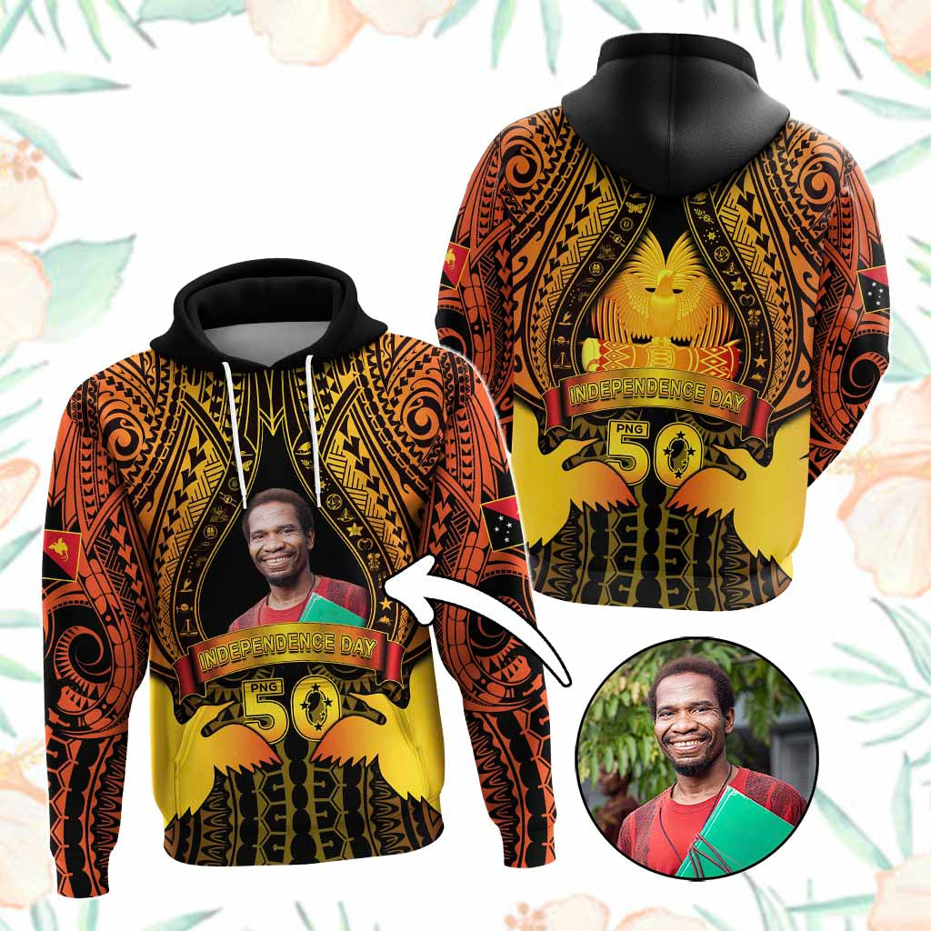 Custom Photo Papua New Guinea Independence Day Hoodie 50th Anniversary