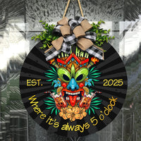 Custom Tiki Bar Hanging Door Sign CTM05 - Polynesian Pride