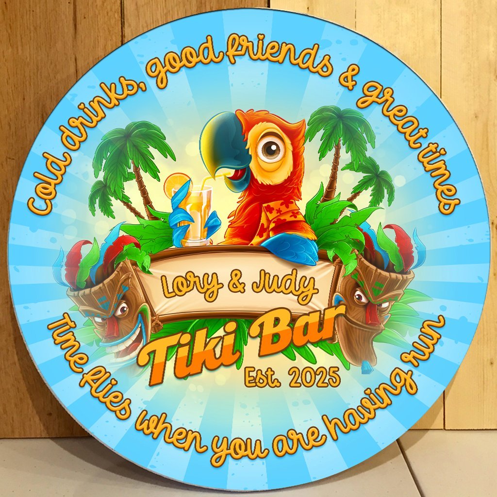 Custom Tiki Bar Hanging Door Sign Tropical Vibe CTM05 - Polynesian Pride