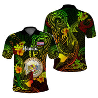 Custom Polynesian Countries Polo Shirt Coat Of Arms Polynesian Tribal Tattoo Shark