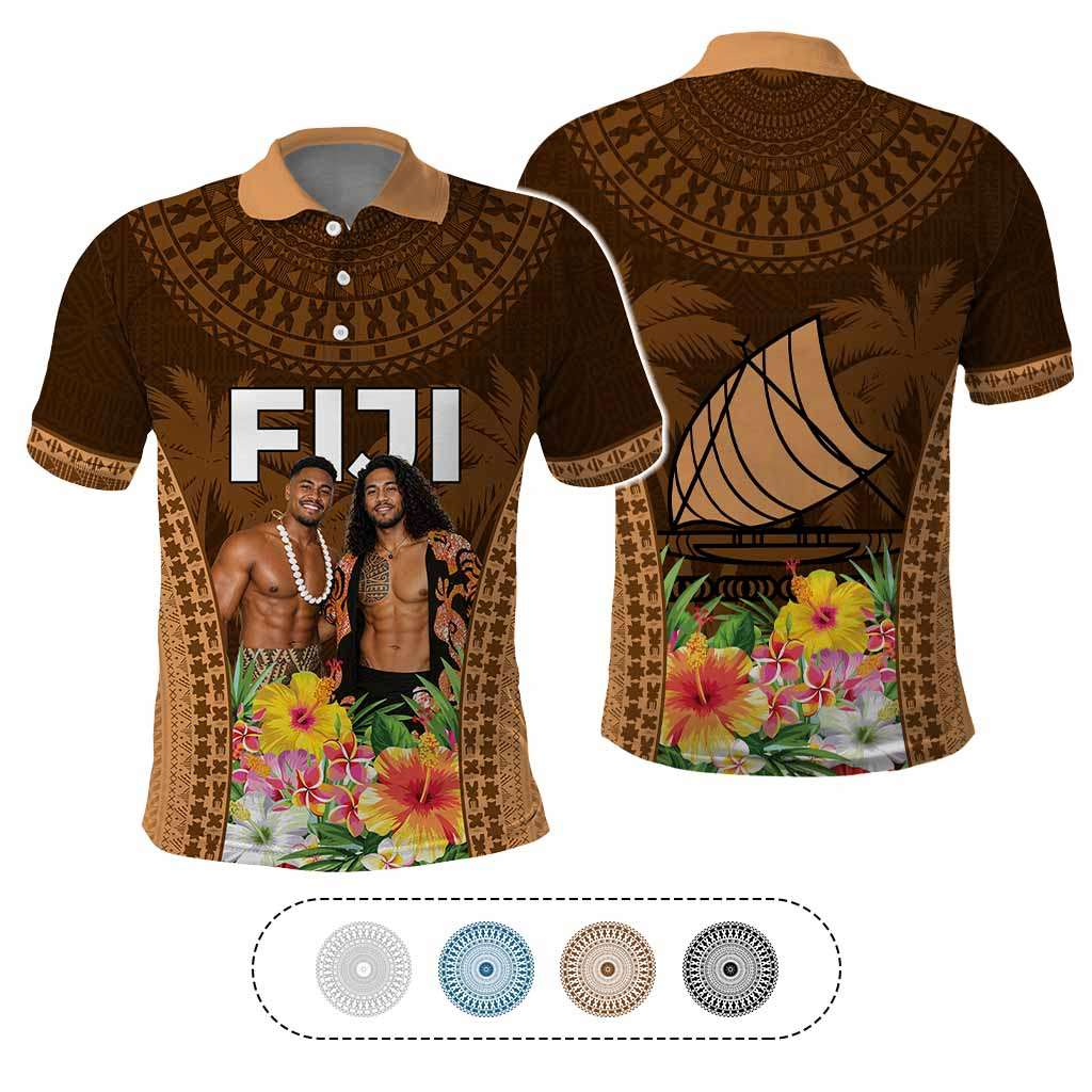 Custom Photo Fiji Day Polo Shirt Tropical Vibes
