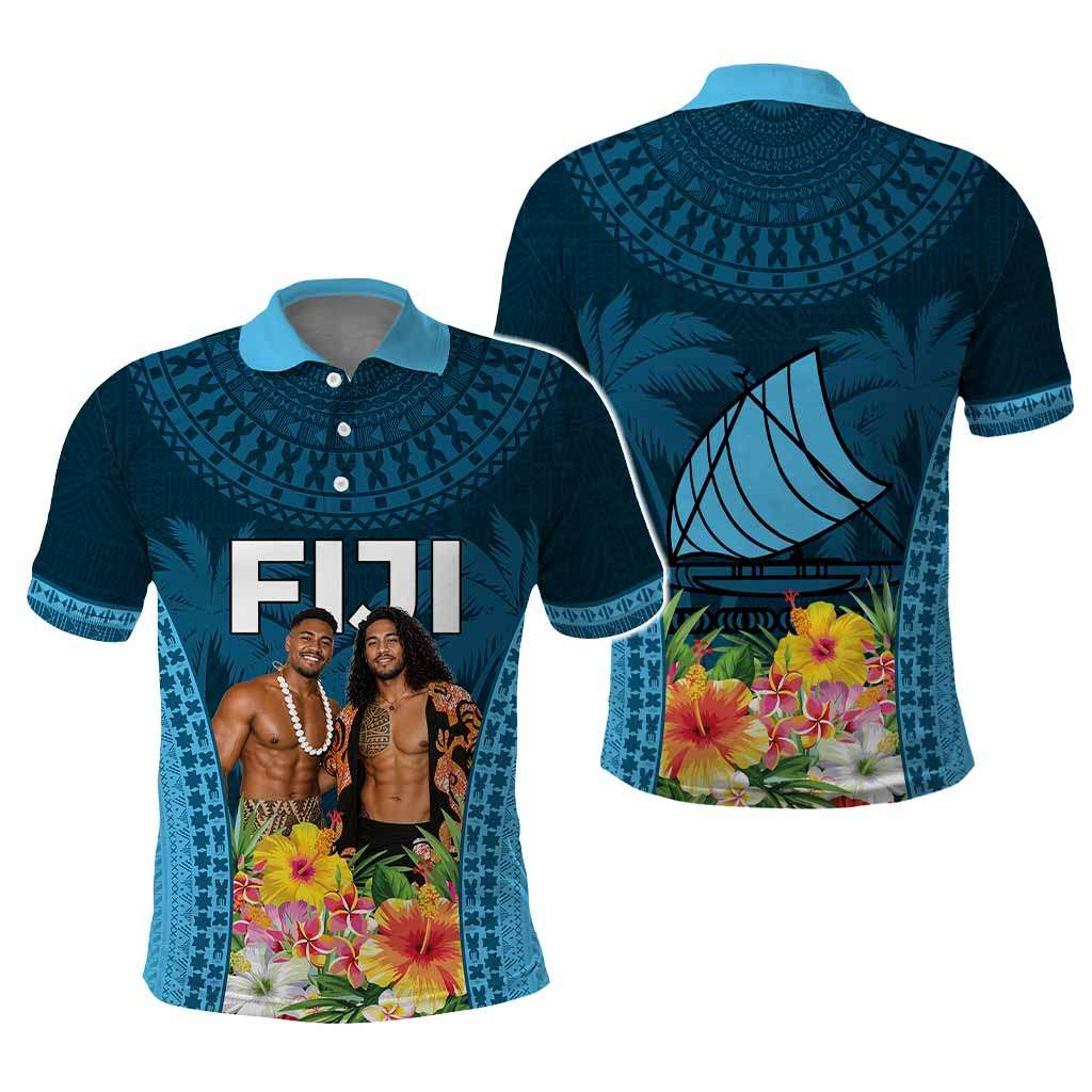 Custom Photo Fiji Day Polo Shirt Tropical Vibes