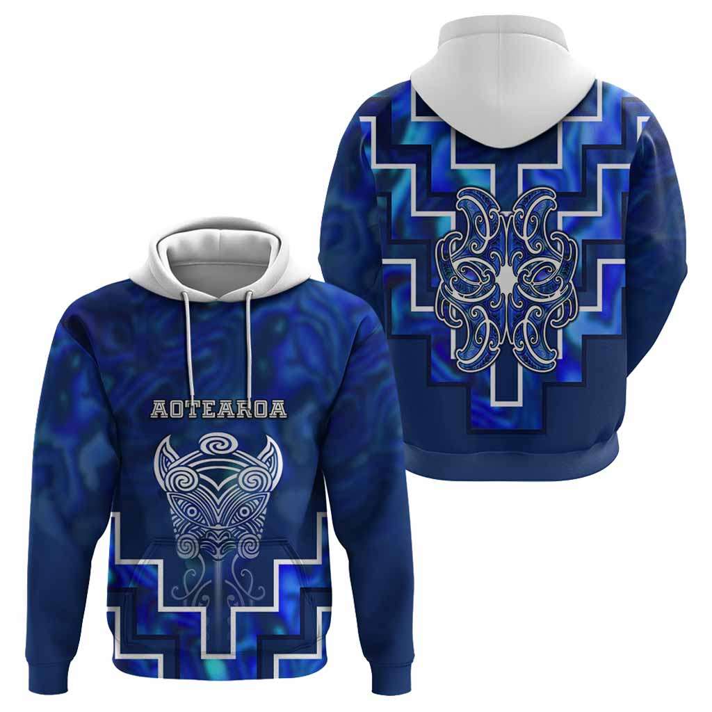Custom New Zealand Aotearoa Iwi Hoodie Maori Tiki With Poutama Motifs CTM05 - Polynesian Pride