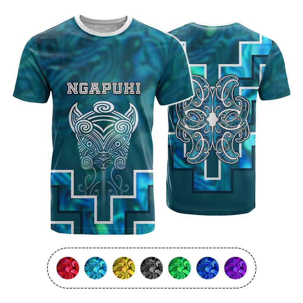 Custom New Zealand Aotearoa Iwi T shirt Maori Tiki With Poutama Motifs CTM05 Multicolor - Polynesian Pride