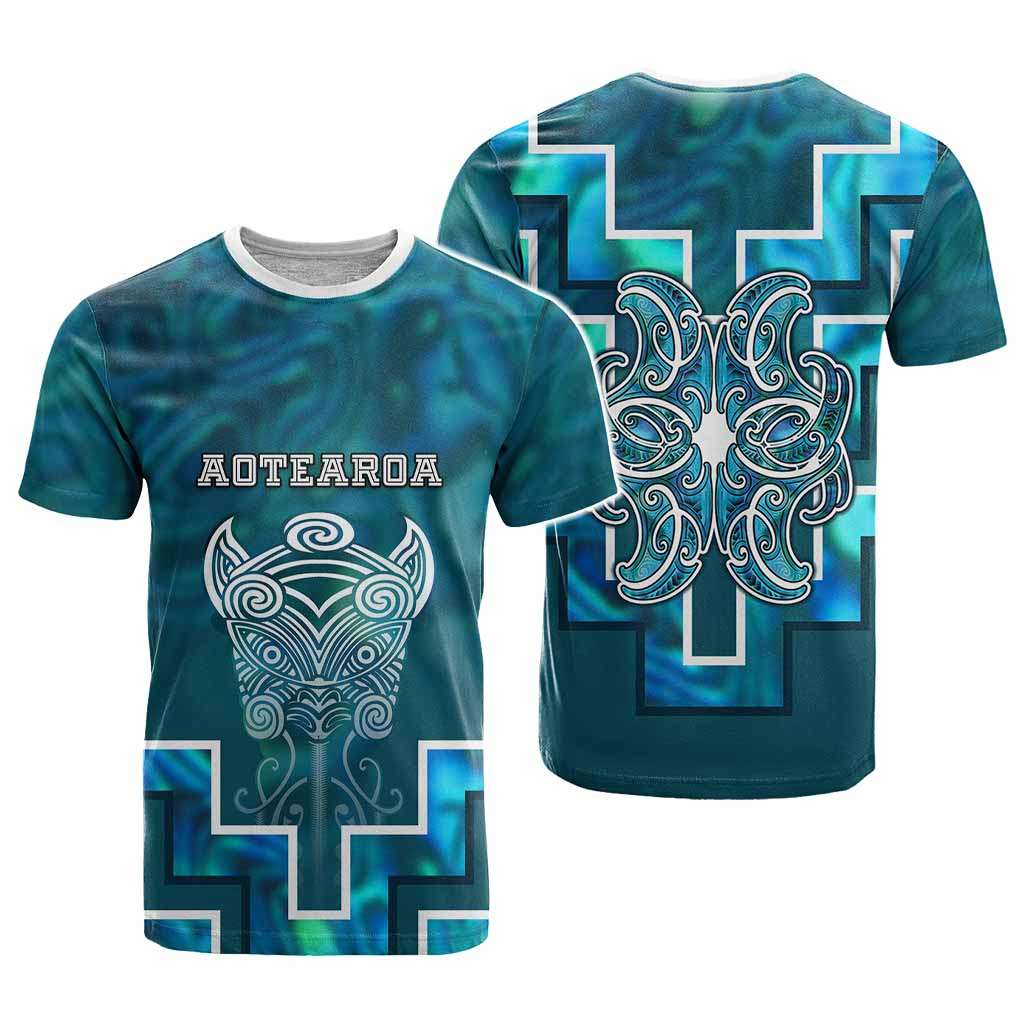 Custom New Zealand Aotearoa Iwi T shirt Maori Tiki With Poutama Motifs CTM05 - Polynesian Pride