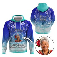 Custom Photo In Loving Memory Memorial Hoodie Hawaiian Lei With Plumeria CTM05 Multicolor - Polynesian Pride
