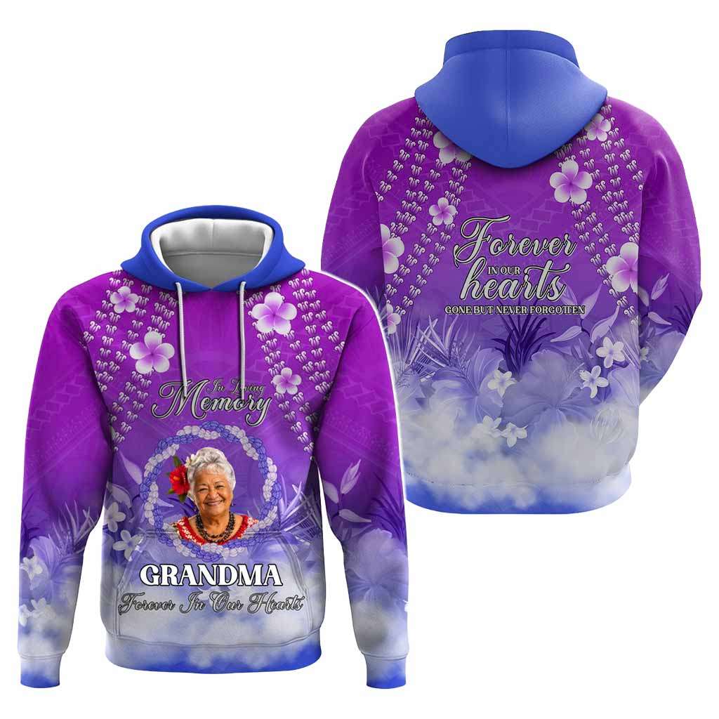Custom Photo In Loving Memory Memorial Hoodie Hawaiian Lei With Plumeria CTM05