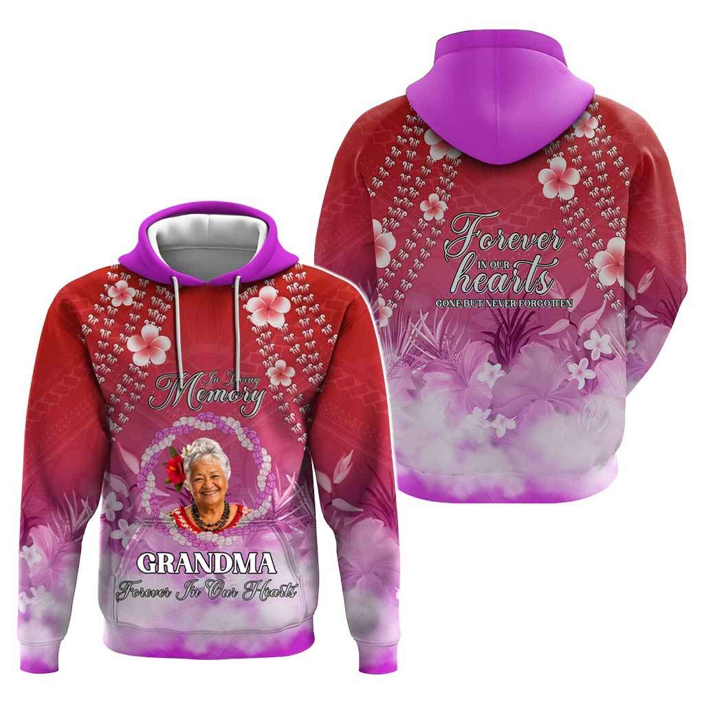 Custom Photo In Loving Memory Memorial Hoodie Hawaiian Lei With Plumeria CTM05