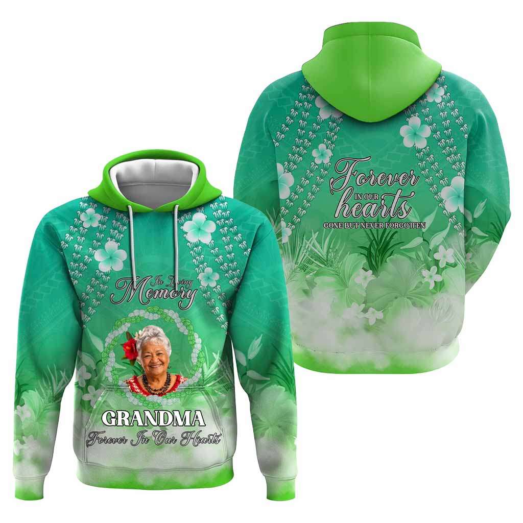 Custom Photo In Loving Memory Memorial Hoodie Hawaiian Lei With Plumeria CTM05