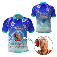 Custom Photo In Loving Memory Memorial Polo Shirt Hawaiian Lei With Plumeria CTM05 Multicolor - Polynesian Pride