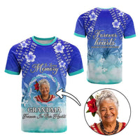 Custom Photo In Loving Memory Memorial T shirt Hawaiian Lei With Plumeria CTM05 Multicolor - Polynesian Pride