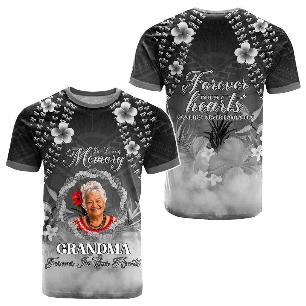Custom Photo In Loving Memory Memorial T shirt Hawaiian Lei With Plumeria CTM05