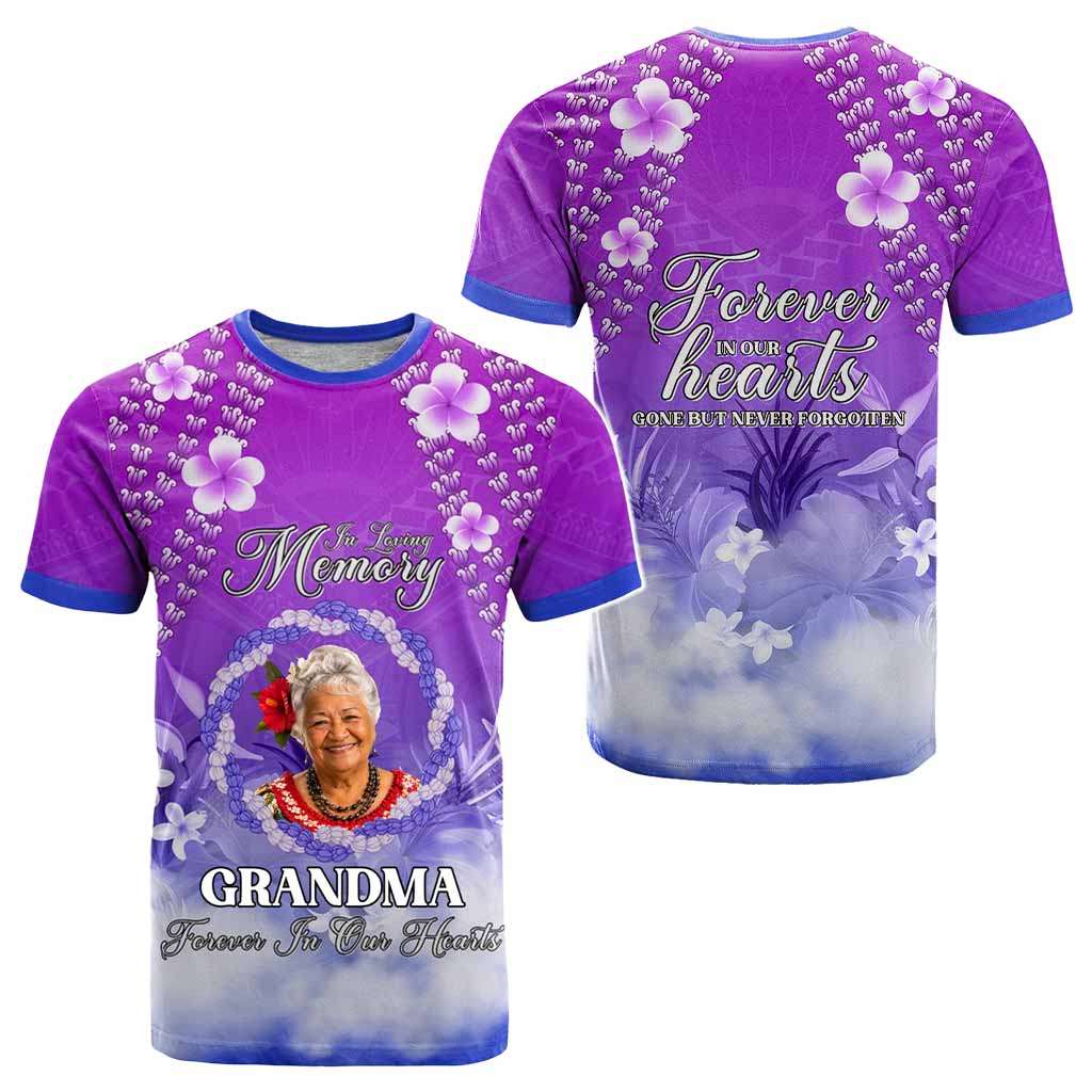 Custom Photo In Loving Memory Memorial T shirt Hawaiian Lei With Plumeria CTM05