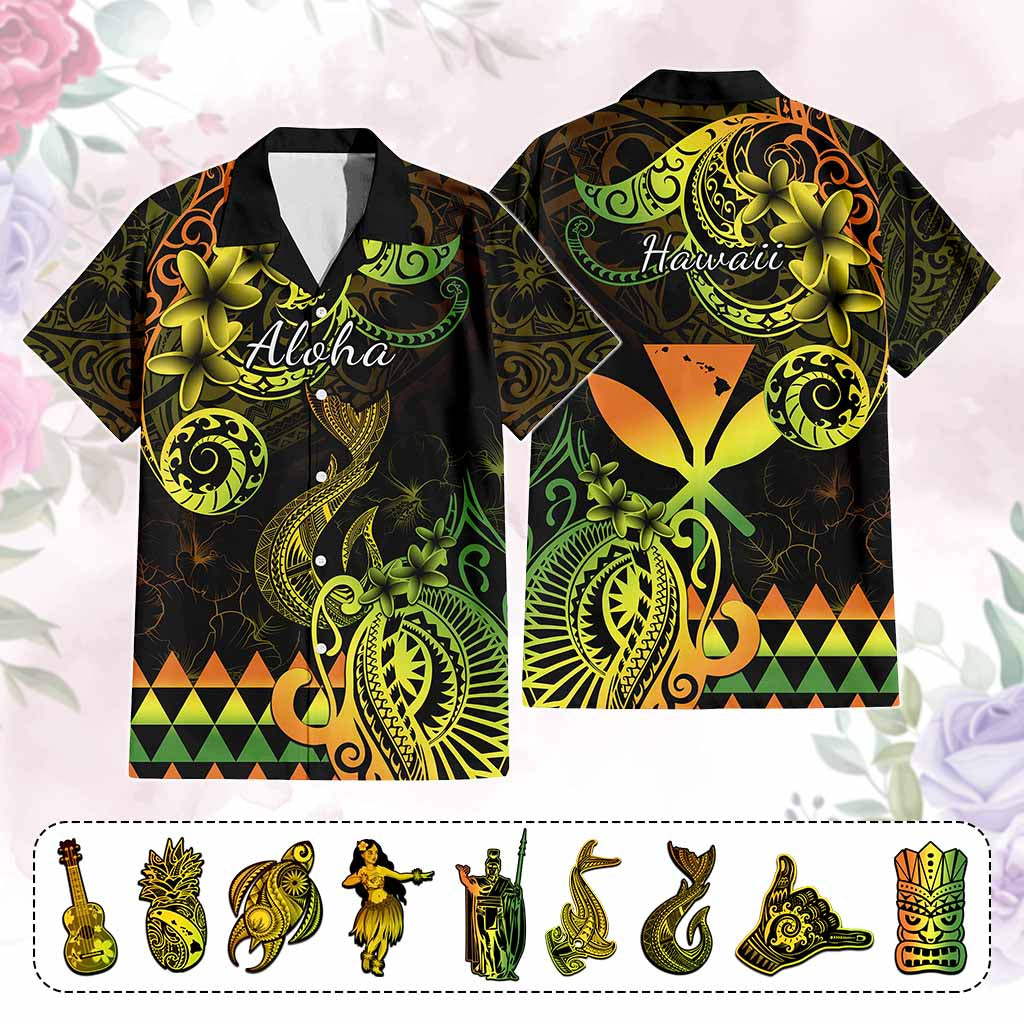 Custom Hawaii Symbols Hawaiian Shirt Plumeria Kakau Polynesian Tribal