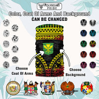 Custom Polynesia Neck Gaiter Coat Of Arms Polynesian Tribal Pattern CTM05