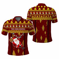 Custom Christmas Tonga Schools Polo Shirt Santa Claus Logo