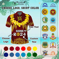 Custom Tonga School Graduation Polo Shirt Tongan Ngatu Pattern With Graduation Wreath