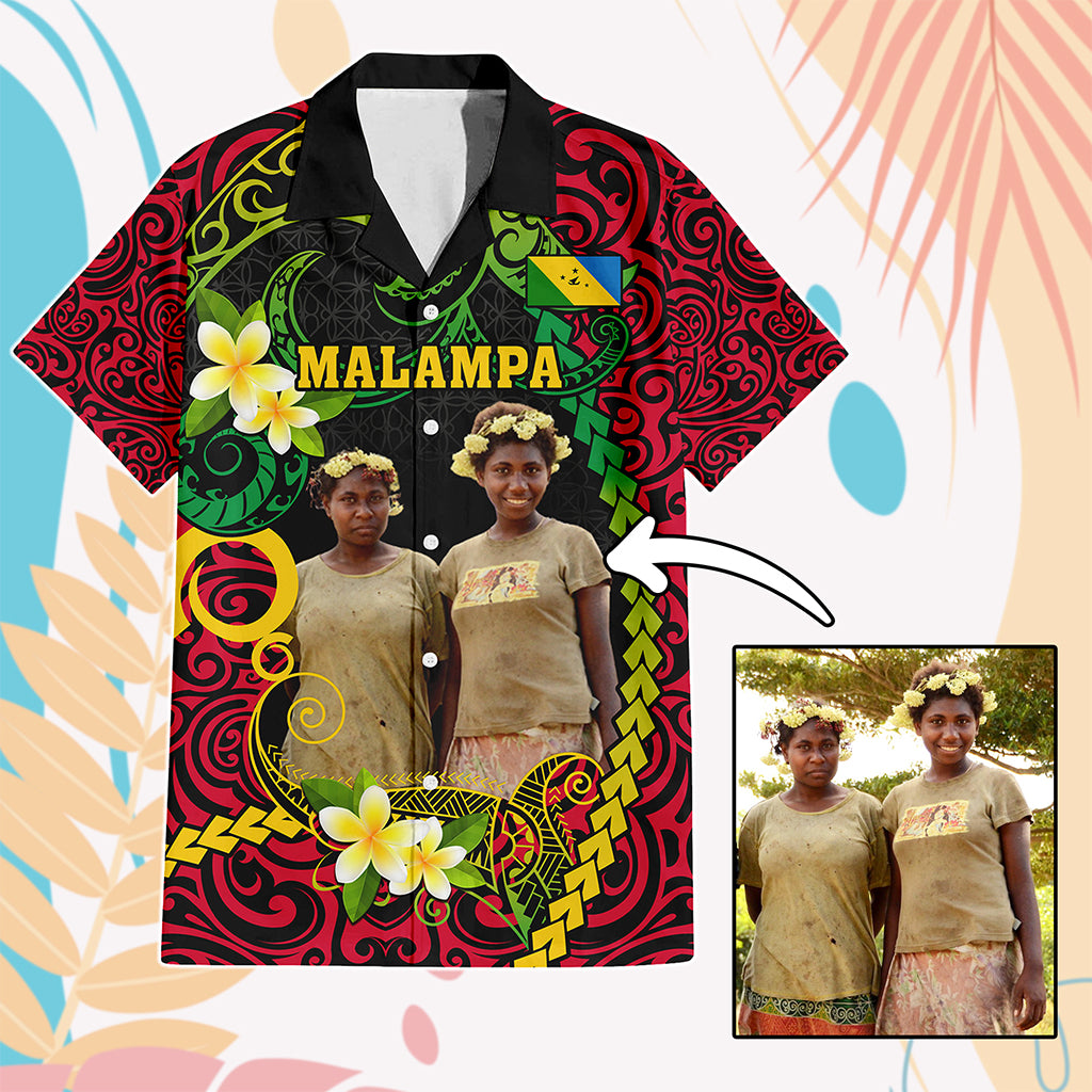 Custom Photo Vanuatu Provinces Hawaiian Shirt Coat Of Arms Plumeria Polynesian Pattern