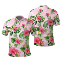 Custom Hawaii Islands Flowers Polo Shirt Polynesian Tribal