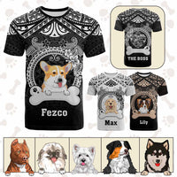 Custom Dog T Shirt With Polynesian Pattern