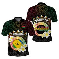 Custom Vanuatu Provinces Polo Shirt Pig Tusk Tribal Pattern With Plumeria