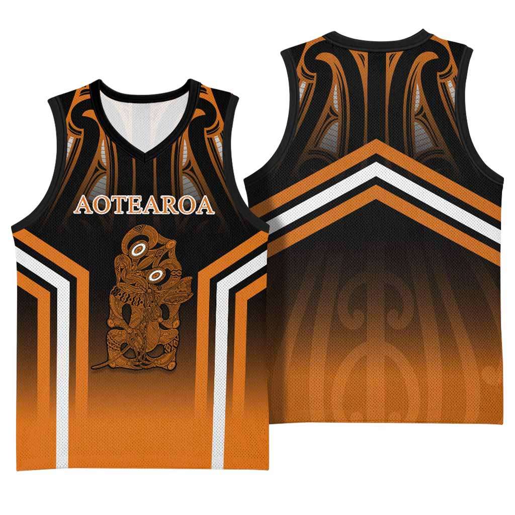 New Zealand Aotearoa Iwi Personalised Text Basketball Jersey Maori Hei Tiki Special Style CTM05 - Polynesian Pride