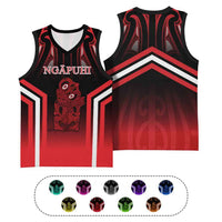 New Zealand Aotearoa Iwi Personalised Text Basketball Jersey Maori Hei Tiki Special Style CTM05 Unisex Multicolor - Polynesian Pride