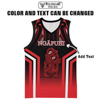 New Zealand Aotearoa Iwi Personalised Text Basketball Jersey Maori Hei Tiki Special Style CTM05 - Polynesian Pride