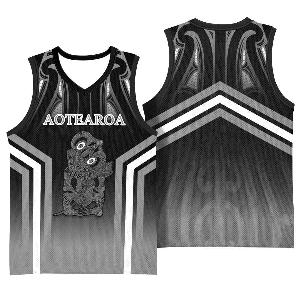 New Zealand Aotearoa Iwi Personalised Text Basketball Jersey Maori Hei Tiki Special Style CTM05 - Polynesian Pride