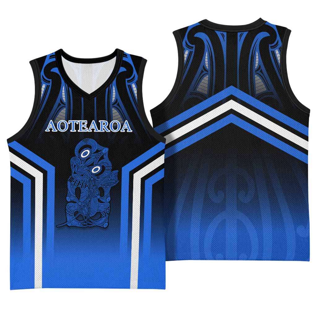 New Zealand Aotearoa Iwi Personalised Text Basketball Jersey Maori Hei Tiki Special Style CTM05 - Polynesian Pride