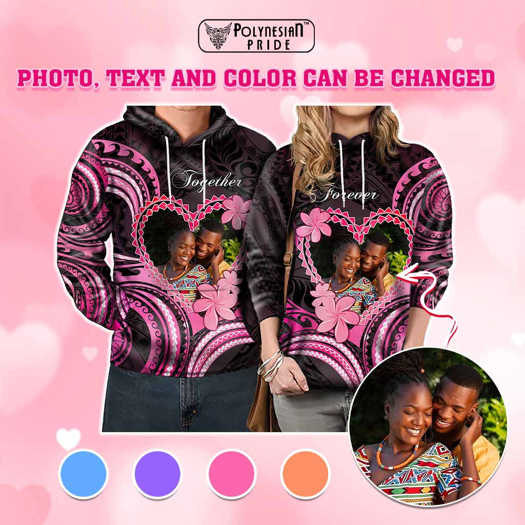 Custom Photo Polynesian Couple Valentine Day Hoodie I LOVE YOU FOREVER CTM05
