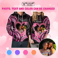 Custom Photo Polynesian Couple Valentine Day Hoodie I LOVE YOU FOREVER CTM05