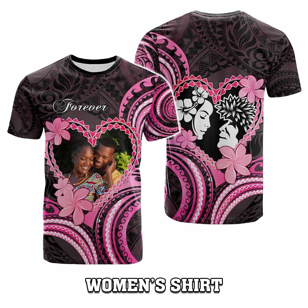 Custom Photo Polynesian Couple Valentine Day T shirt I LOVE YOU FOREVER CTM05 - Polynesian Pride