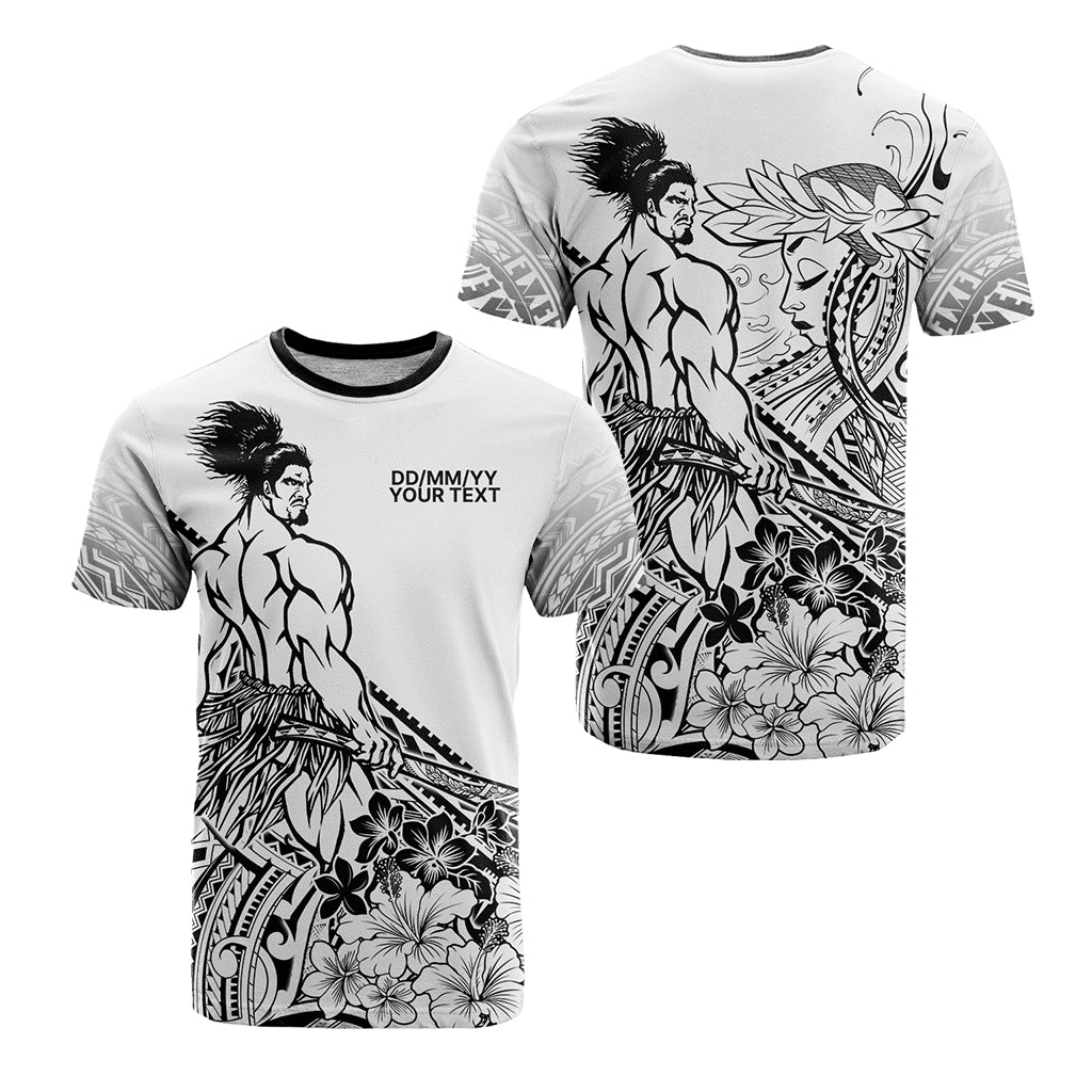 Personalised Polynesian Beauty Woman and Warrior Valentine T Shirt With Pacific Pattern - Polynesian Pride