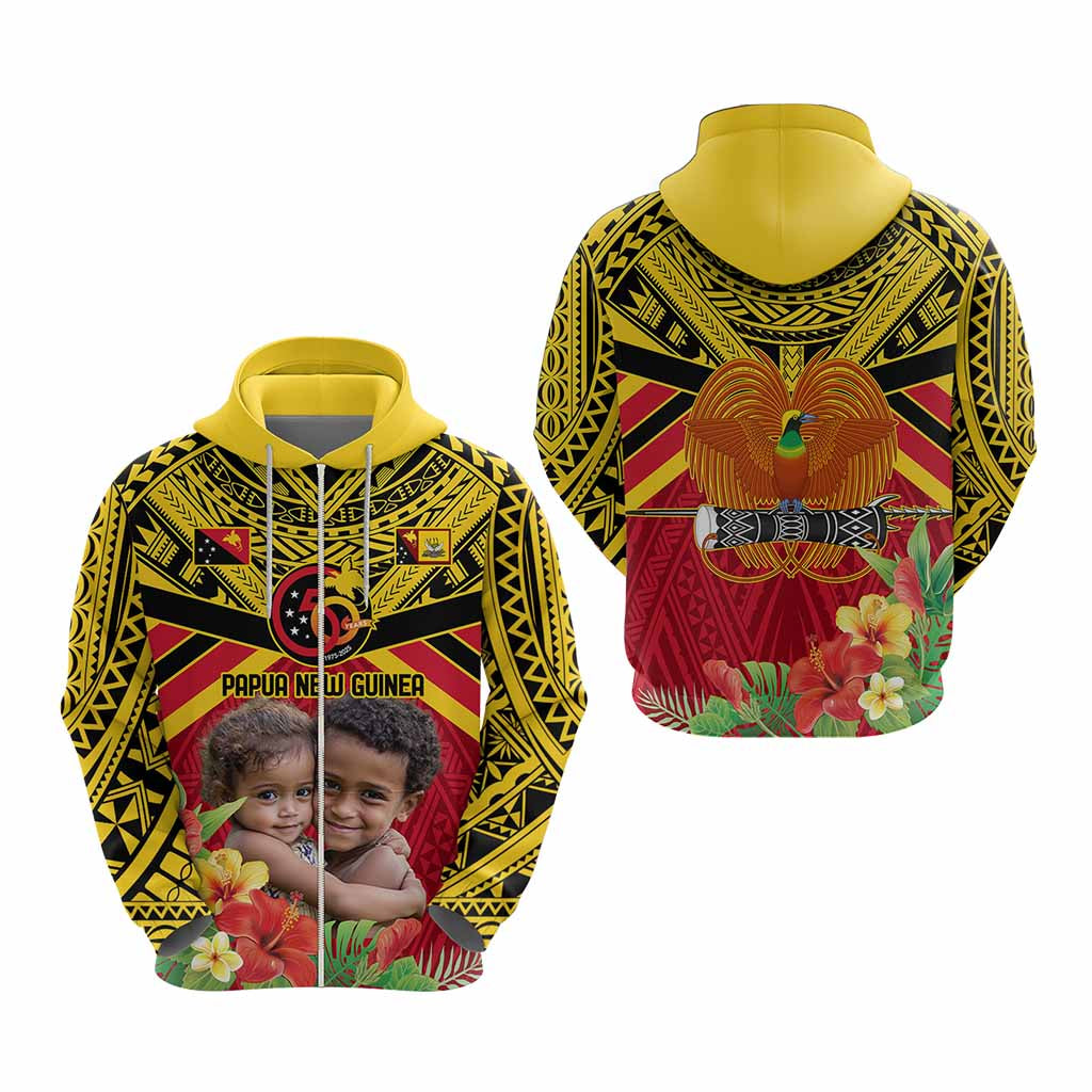 Custom Photo Provinces of Papua New Guinea 50th Years Hoodie Hapi De bilong Indipendens