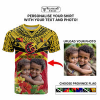 Custom Photo Provinces of Papua New Guinea 50th Years T Shirt Hapi De bilong Indipendens