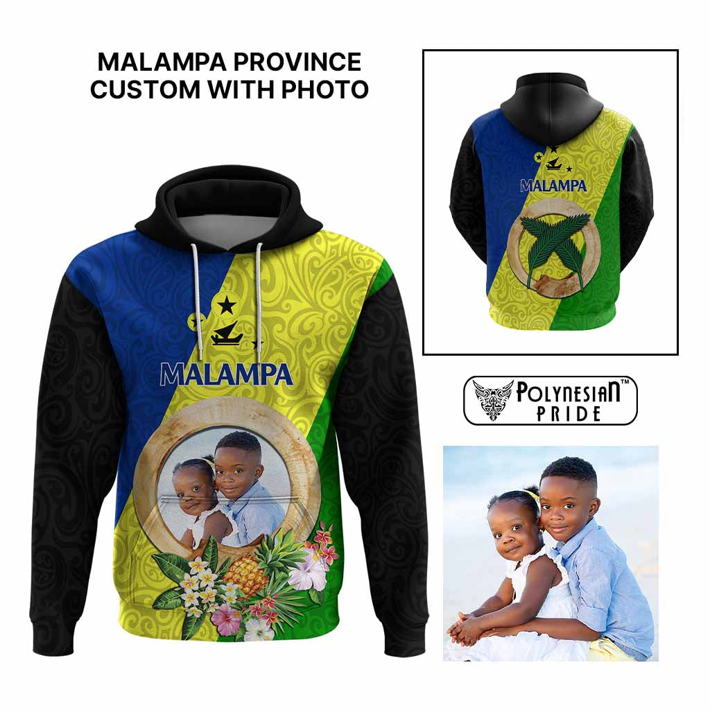 Malampa Province Custom Hoodie With Photo Vanuatuan Boar's Tusk Flag Multicolored