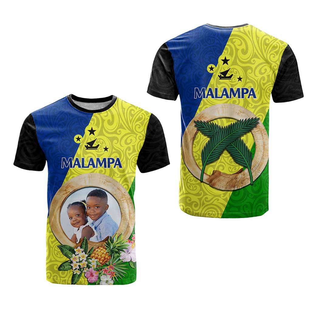 Malampa Province Custom T Shirt With Photo Vanuatuan Boar's Tusk Flag Multicolored