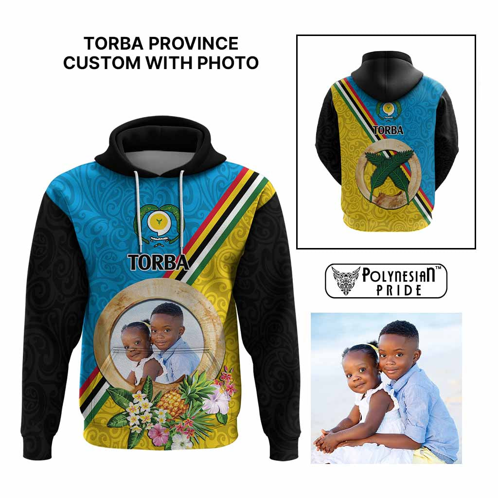 Torba Province Custom Hoodie With Photo Vanuatuan Boar's Tusk Flag Multicolored