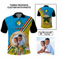 Torba Province Custom Polo Shirt With Photo Vanuatuan Boar's Tusk Flag Multicolored