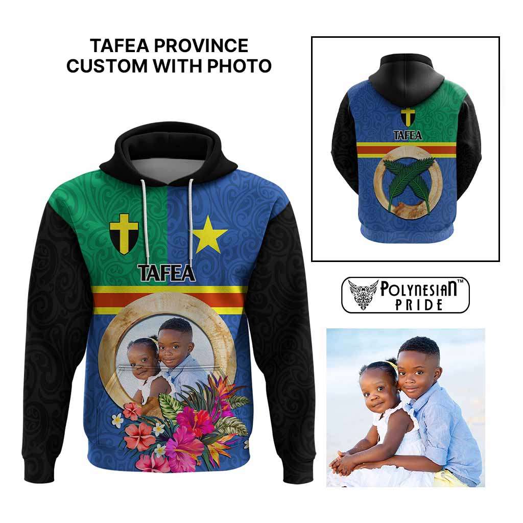 Tafea Province Custom Hoodie With Photo Vanuatuan Boar's Tusk Flag Multicolored CTM09