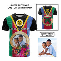 Shefa Province Custom T Shirt With Photo Vanuatuan Boar's Tusk Flag Multicolored
